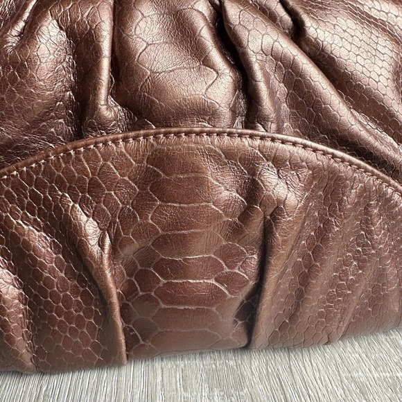 Talbots Copper Leather Shoulder Handbag with Gold Tone Chain Link Strap NYE - Picture 9 of 9